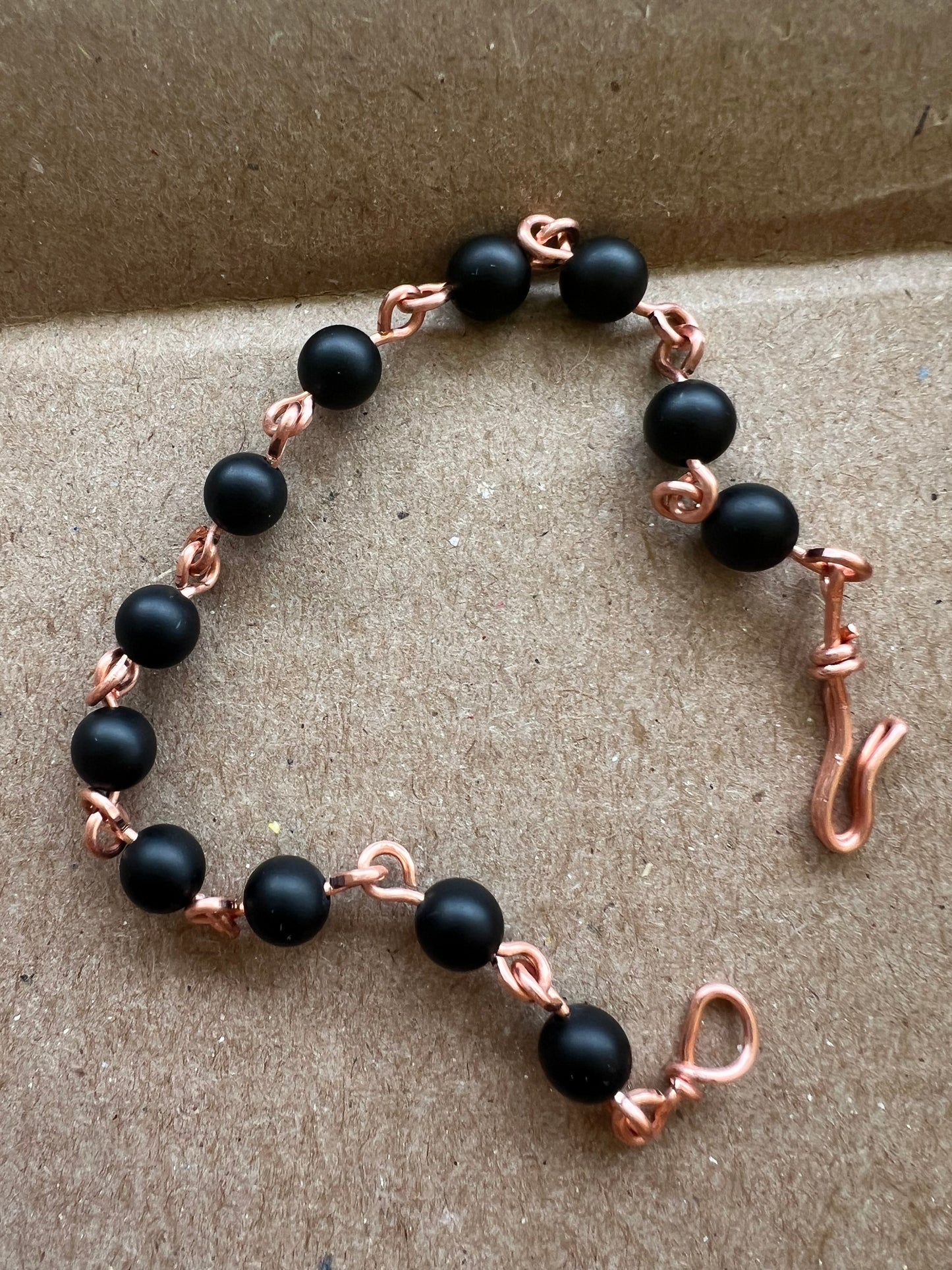 Frosted black onyx bracelet