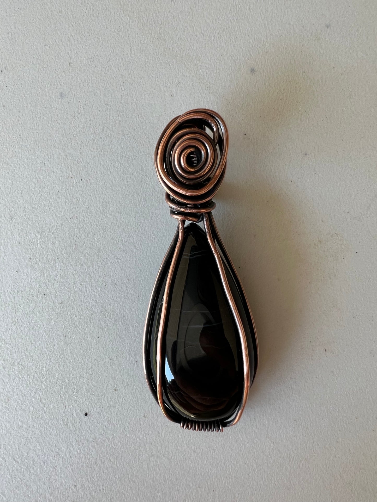 Black banded agate pendant