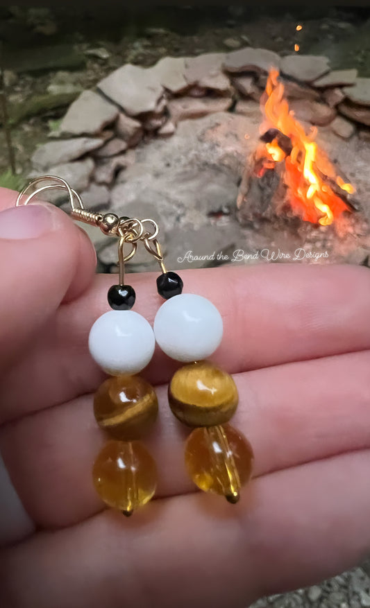 Tigers Eye beaded earrings